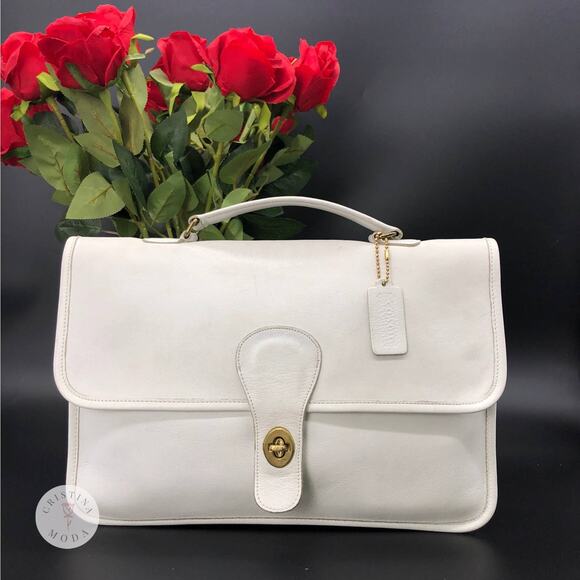 Vintage Coach Pre-Creed 1970's School Bag Clutch 9390 White
